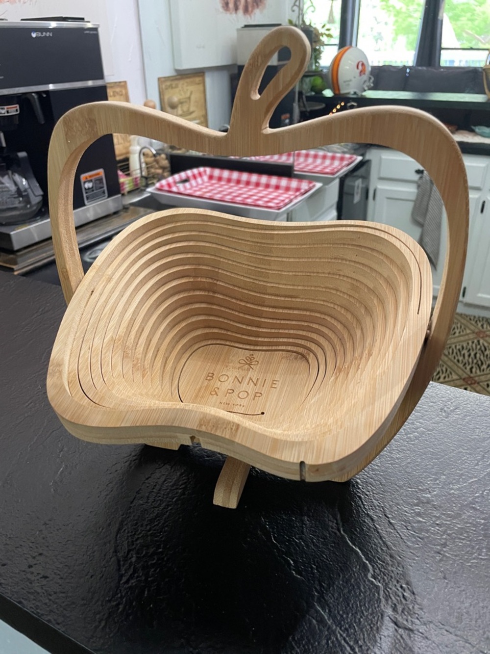 Natural Bamboo Apple-Shaped Serving Bowl
